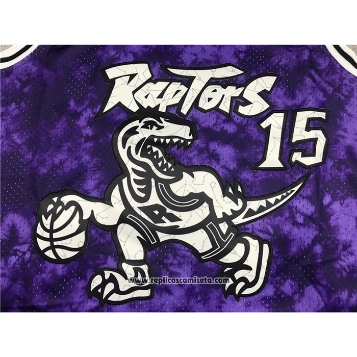 Camiseta Toronto Raptors Vince Carter #15 Galaxy Violeta